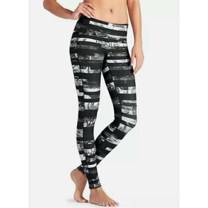 Athleta Chaturanga Striped Floral Flow Tight Legging Black Yoga S